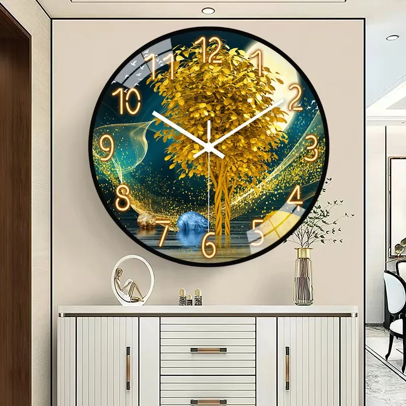 Clocks and Watches Living Room Home Wall Clock Mute Creative Quartz Clock Bedroom Clock Decoration Free Punch 12inch Watch Wall