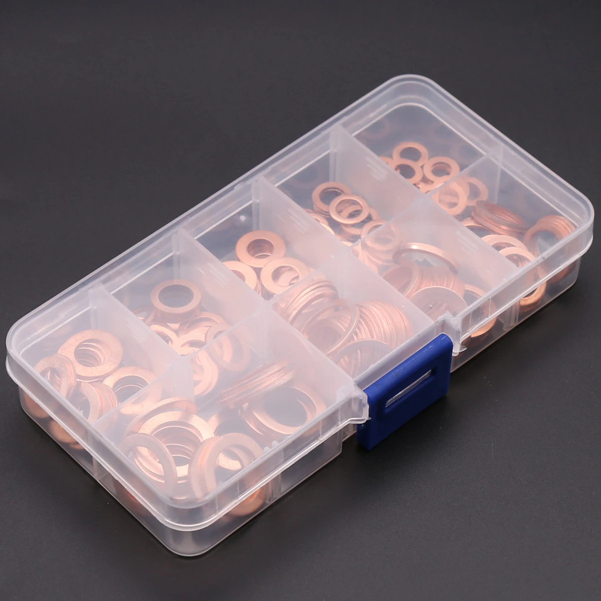 180Pcs Rood Koper Ringen Box Set Pakking Platte Ring Ringen M5 M6 M8 M10 M12 M14