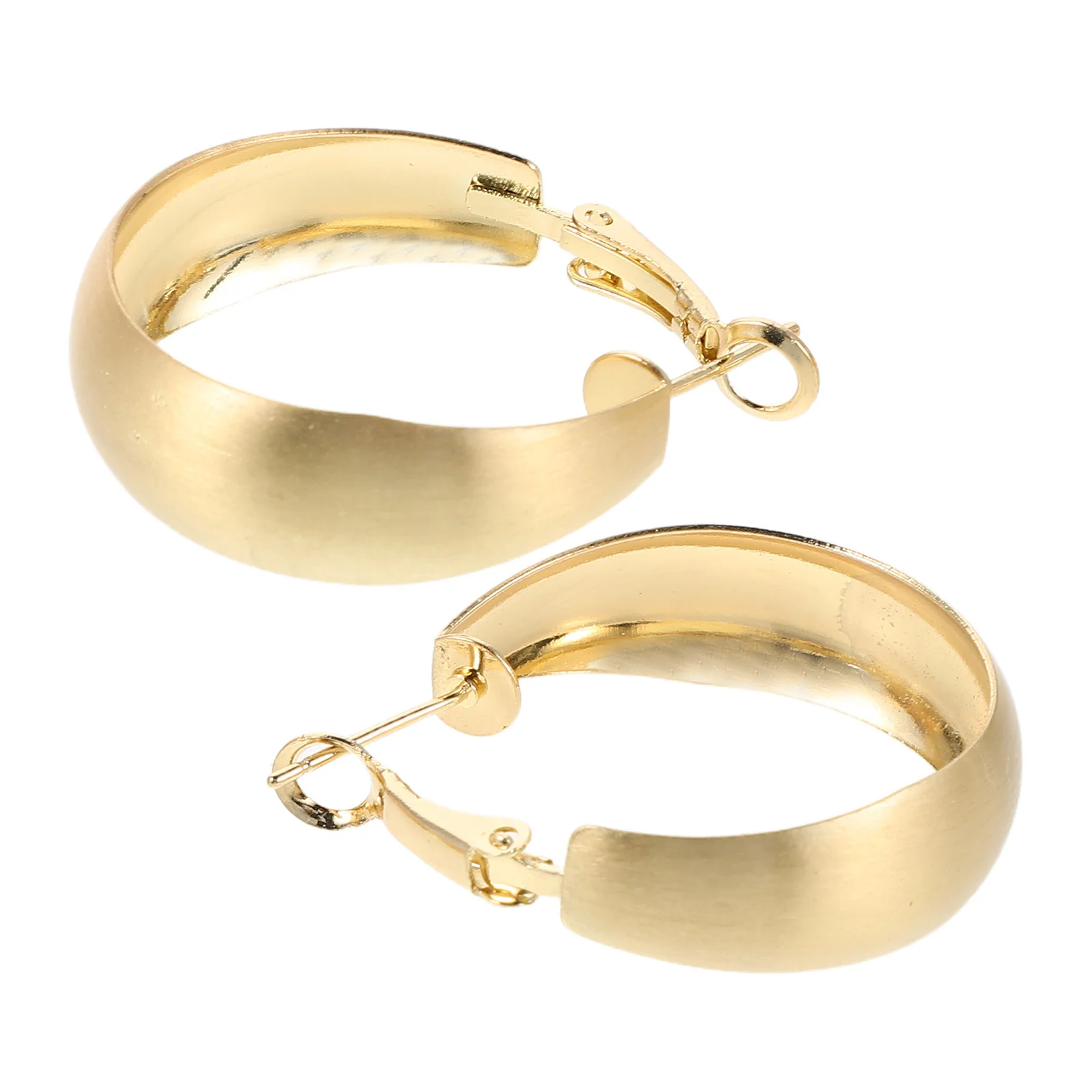 

1Pair Thick Hoop Earrings for Women Vintage Golden Hollow Round Simple Lightweight Metal Earrings Comfortable All Day Wear