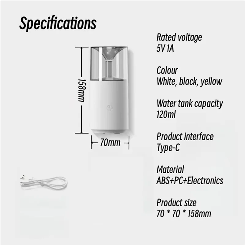 RMWIN-diffuseur d'arôme aux chandelles humidificateur d'air pour maison voiture Mini diffuseur d'huile essentielle de parfum noir