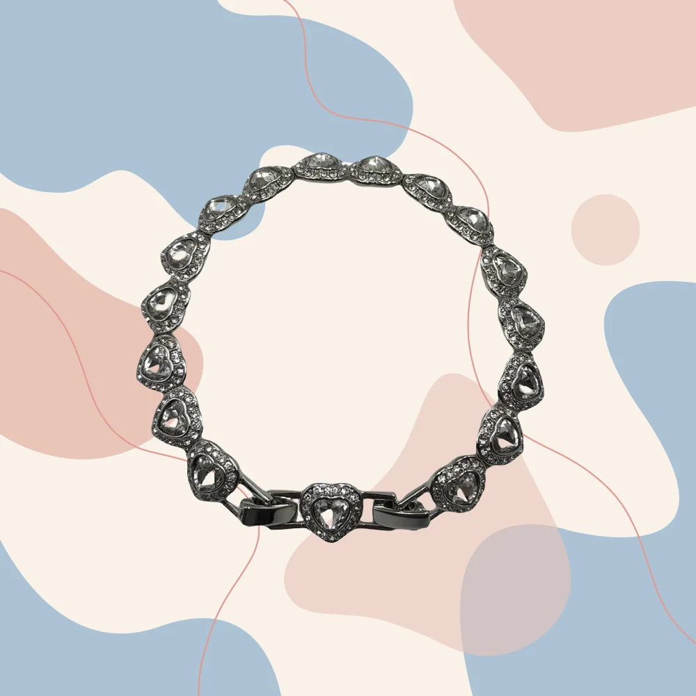 

New jewelry trend versatile white mixed cut heart-shaped diamond bracelet women's accessories party gift