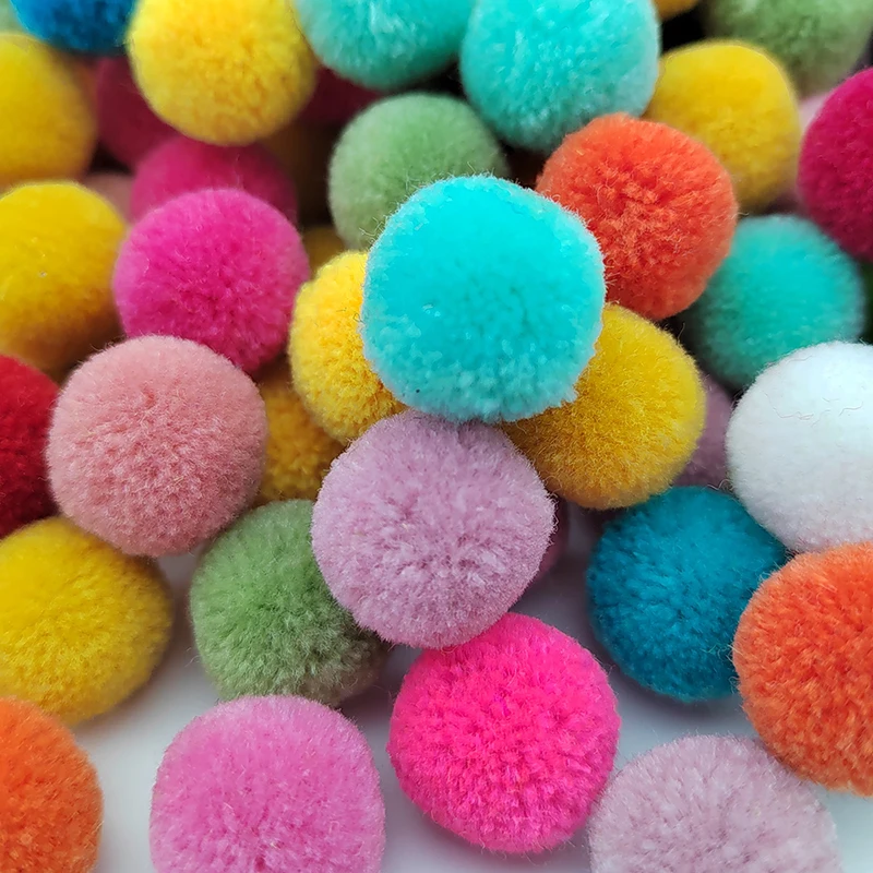 200-1000Pcs Mixed Color Fluffy Soft Pompones Assorted Pompoms Balls Poms Balls Craft Supplies Kids DIY Art Creative Crafts Decor