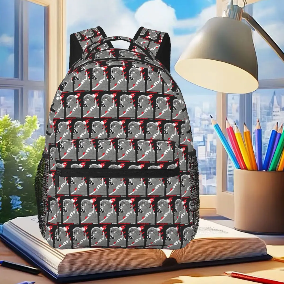 Anime Chainsaw Man Devil Rucksack für Studenten, Jungen und Mädchen, Büchertasche, Kinder, Schultasche, Computer-Umhängetaschen für Männer und Frauen