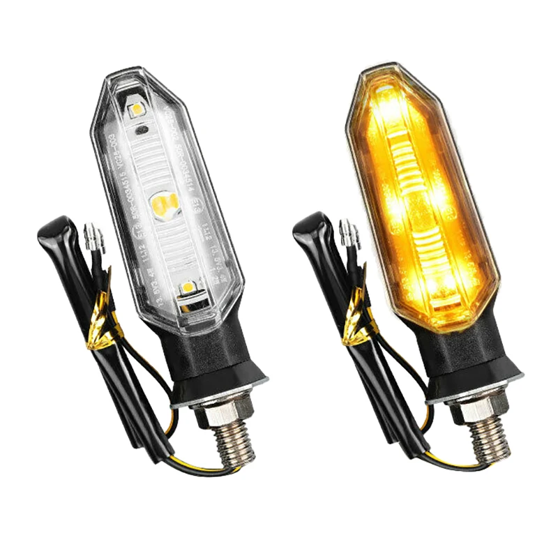 2PCS Universal LED Motorcycle Turn Signal Light Rear Lights Lamp 12V IP67 Waterproof Amber Flasher Indicator