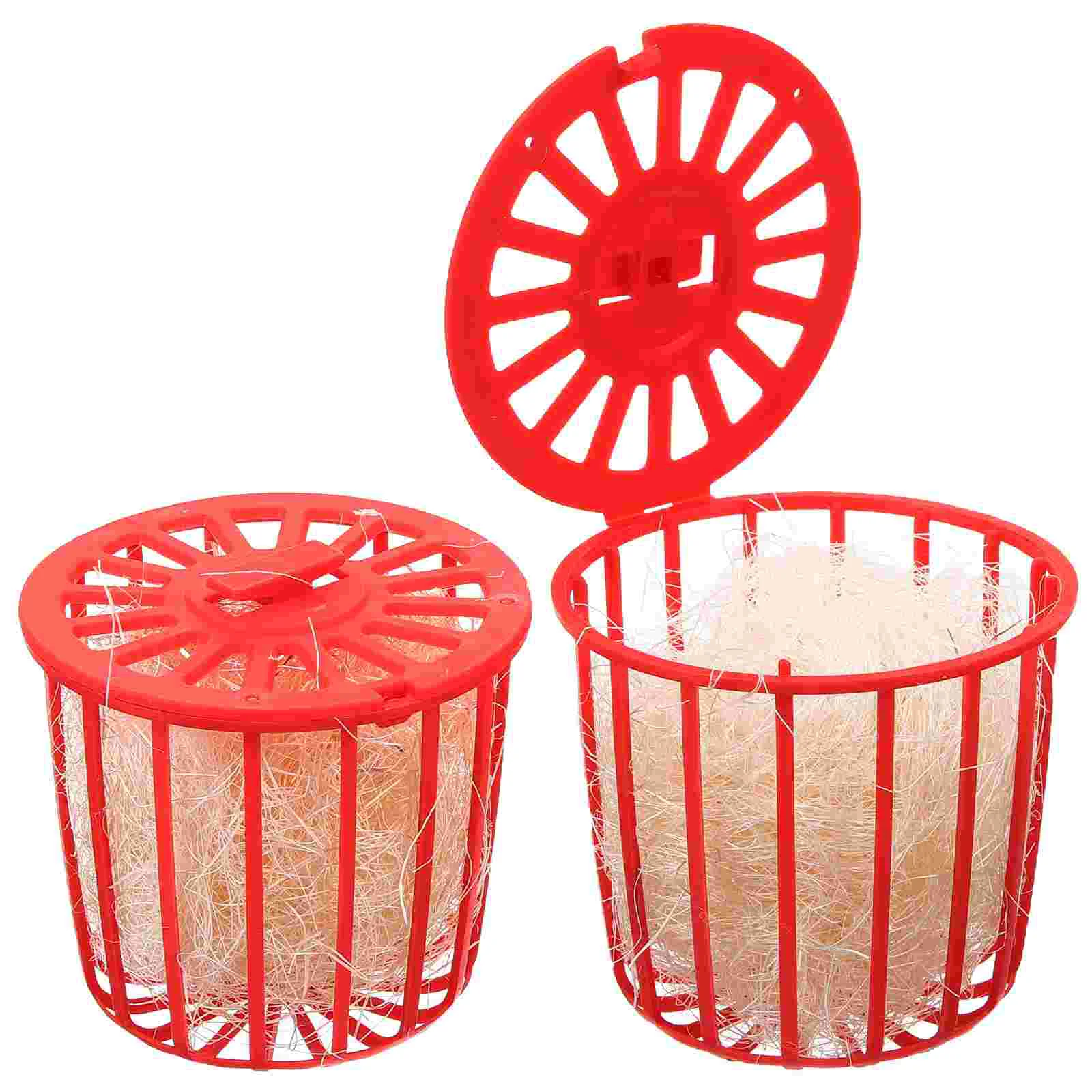 2 Pcs Bird's Nest Toy Breeding Hatching Basket Nests for Cages Silk Canary Pan