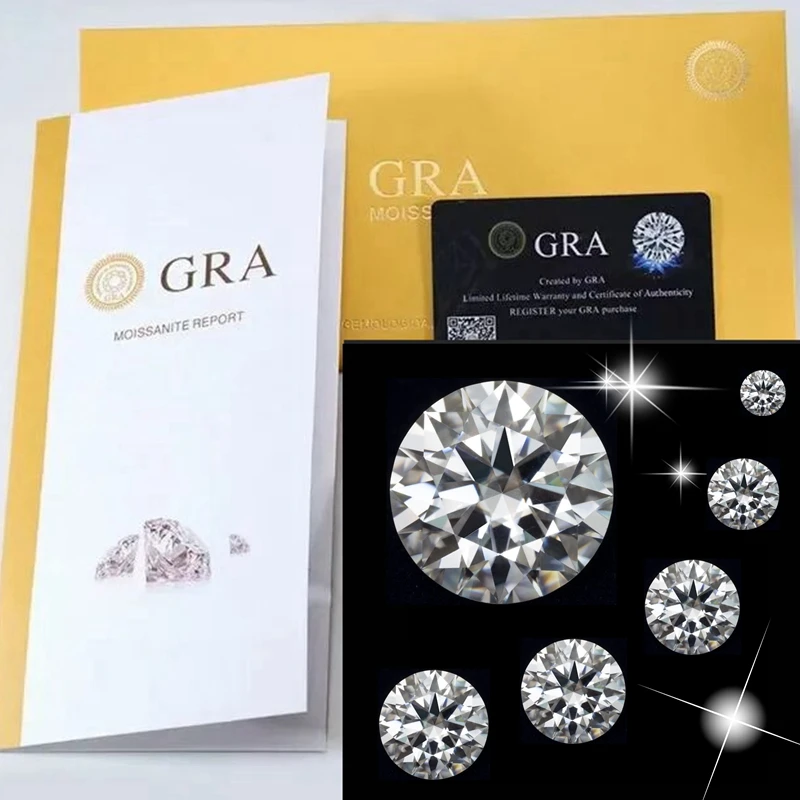 

Promotion Factory Price Real Moissanite Loose Gem D Color VVS1 Round Cut Lab Created Moissanite Diamond With GRA Certified