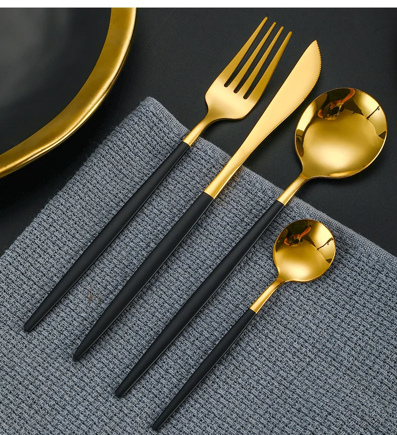 4-teiliges Besteckset aus Edelstahl, Messer, Gabel, Löffel, Teelöffel, westliches Besteck für Zuhause, Esszimmer, Geschenk