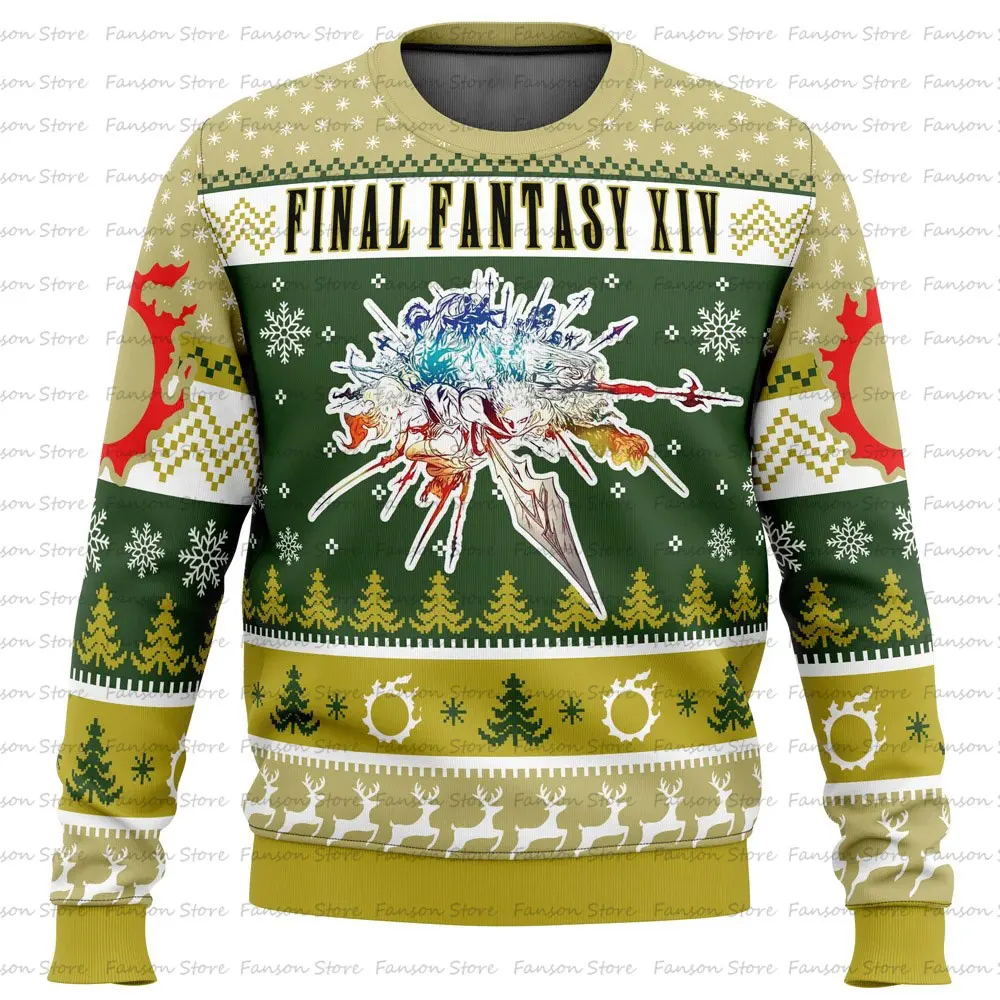 Final Nette-Pull de Noël Anime Cartoon pour hommes et femmes, Sweat à capuche couple, Pull, Y-2025, 7 VII FF7 en-ly, Nouvelle mo