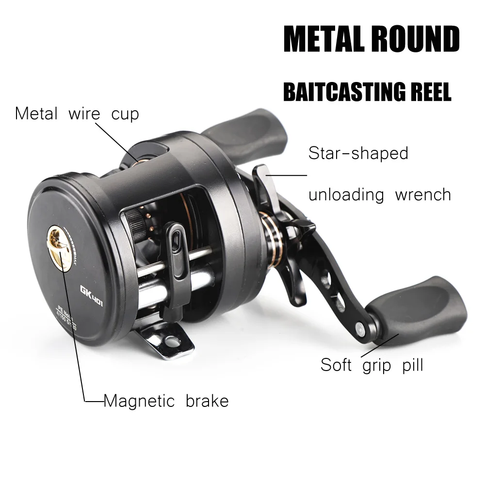 golden-gun-fishing-reel-high-speed-gear-ratio-smooth-powerful-metal-reel-round-baitcasting-reel-conventional-reel-for-catfish