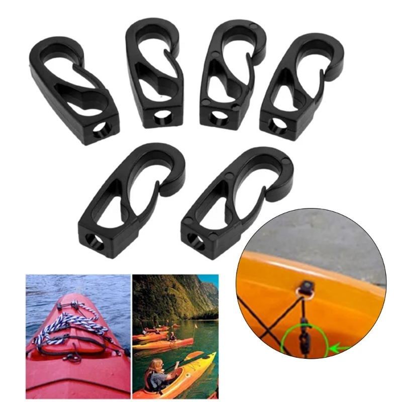 10Pcs Canoes Kayak Bungee Rope Cord Clip Hook Shock Cord Rope Hook Bungee Rope Rowing Boats Tie Cord Hook Enduring