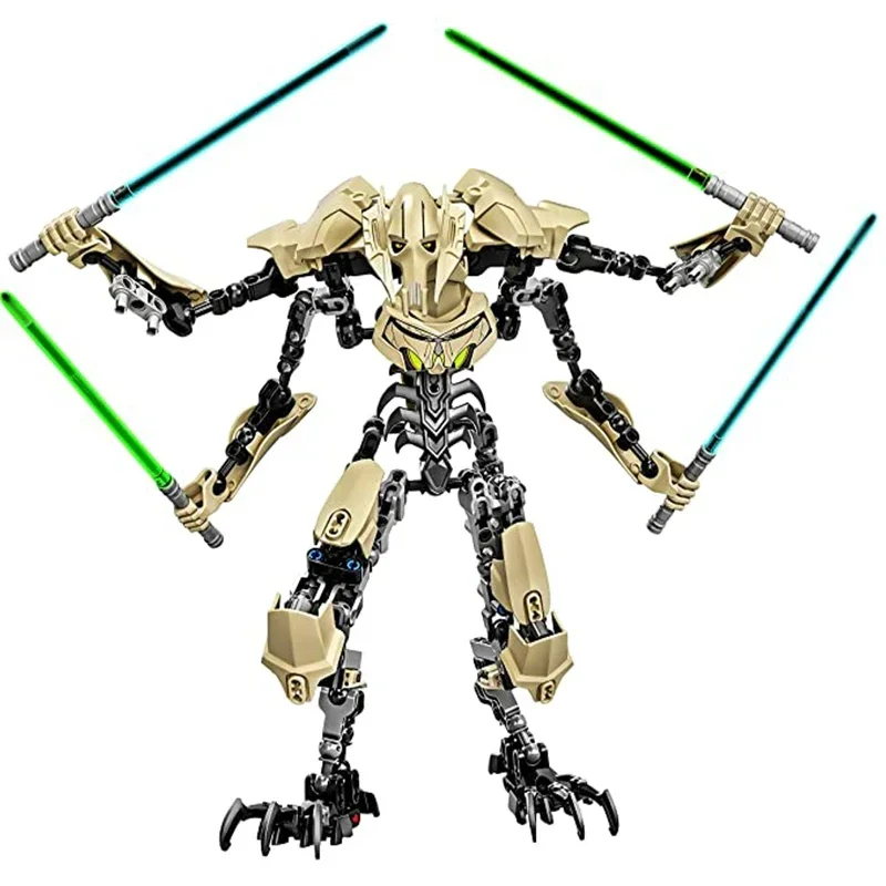 32cm KSZ714 Anime Star Spielzeug General Grievous Roboter mit Lichtschwertgriff Kampfwaffen Modellbausatz Actionfigur Geschenke – Detail 1