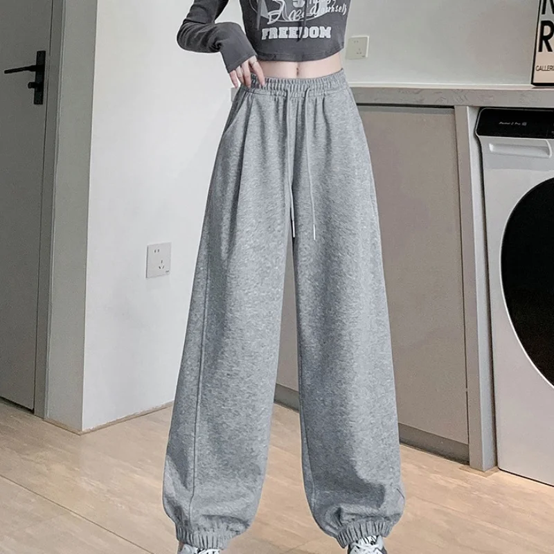 

2024 New Fashion Casual Women Long Pants Autumn High Waist Wide Leg Pants Female Straight Long Pants Trousers