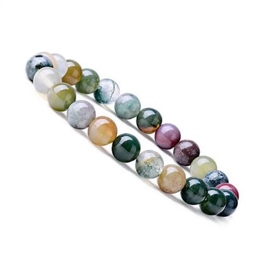 6mm Natural Indian Colorful Agate Mala Bracelet 7.5 inches Bead Japa Mala Gemstone Zen Women Sacred Jewelry Chakra Natural stone