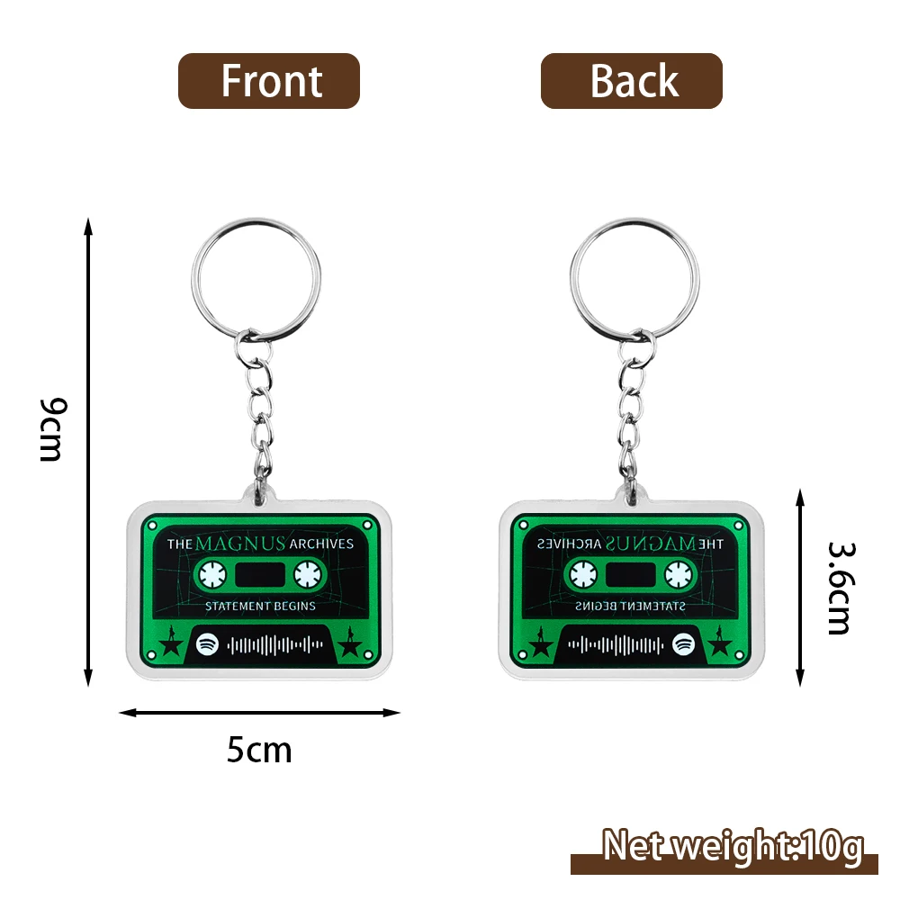 The Magnus Archives Cassette Keychain Statement Begins Hamilton Musical Horror Podcast Audio Drama Inspired Keyring Pendant