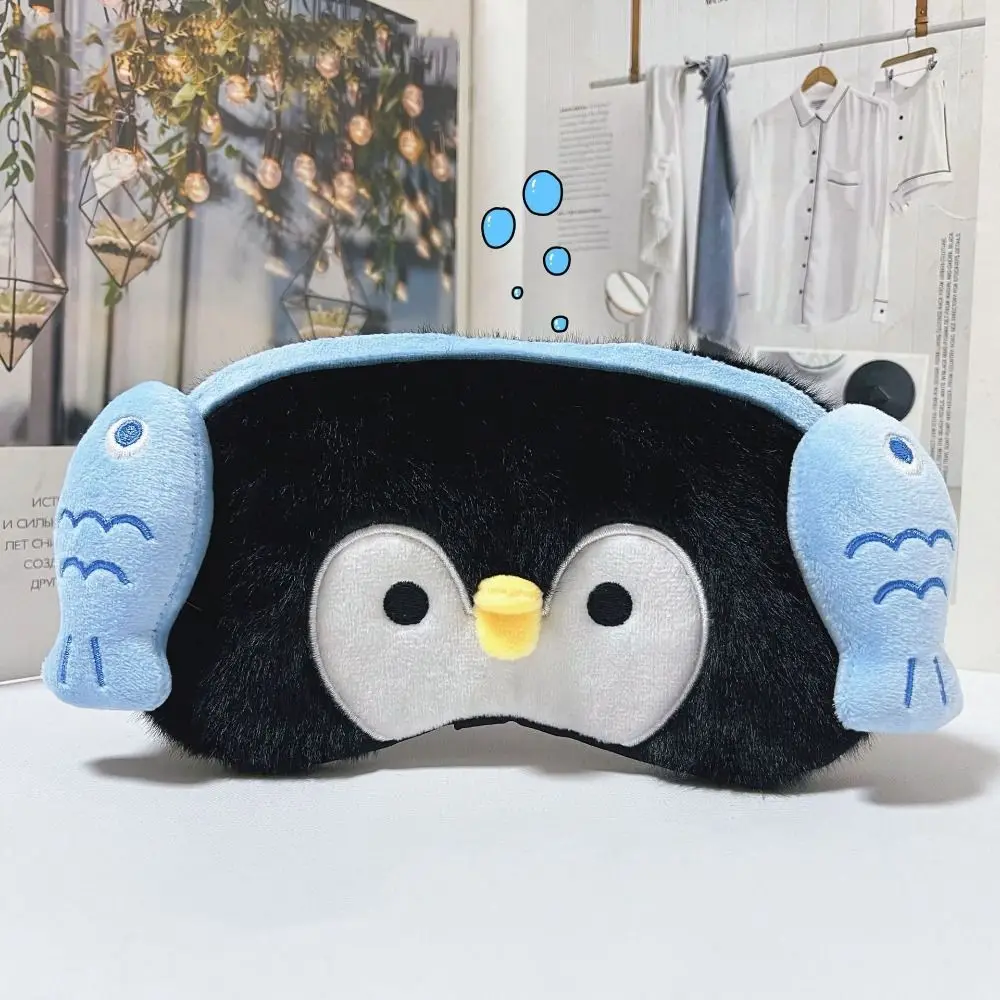 Stretchy Furry Penguin Eye Shade Cartoon Soft Sleeping Eye Mask Comfortable Breathable Cartoon Sleeping Eye Mask Home Sleep