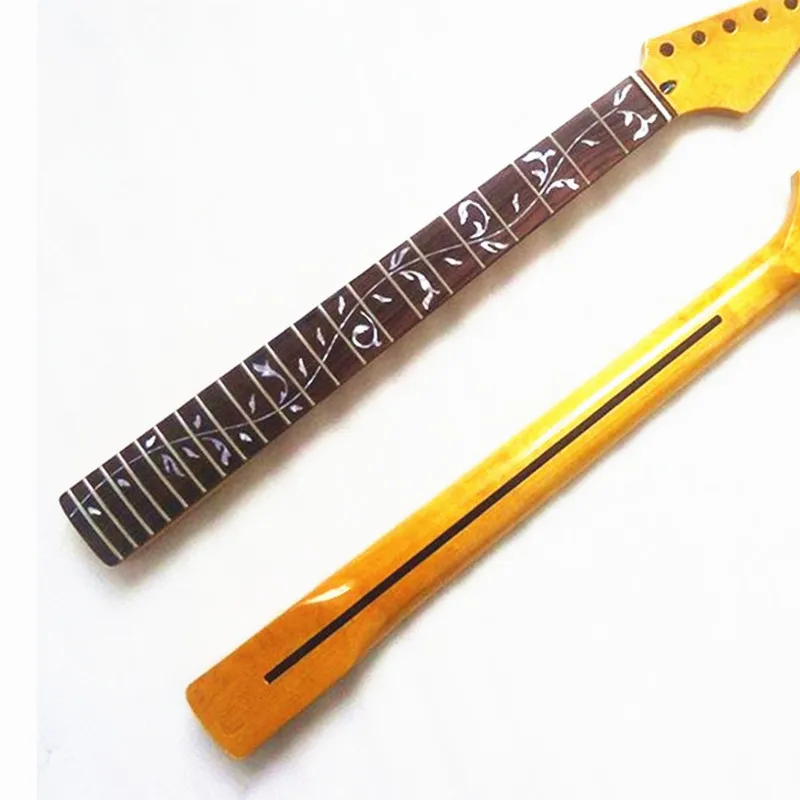 Disado 21 22 Frets Inlay Tree Of Life Maple Electric Guitar Neck Yellow Glossy Paint Guitar Accessories Parts Wholesale