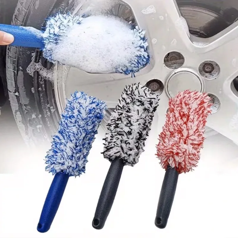 Escova de Limpeza de Pneus de Carro, Escova Portátil de Fibra Ultrafina para Rodas, Ferramenta de Limpeza Automotiva, Cuidados Detalhados, Escova para Remoção de Poeira