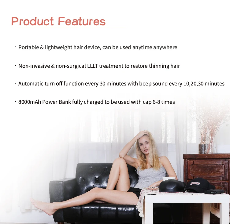 Tutup Dioda 272 Portabel untuk Terapi Rambut Rontok Pertumbuhan Rambut dengan Fitur Pencegahan Rambut Rontok