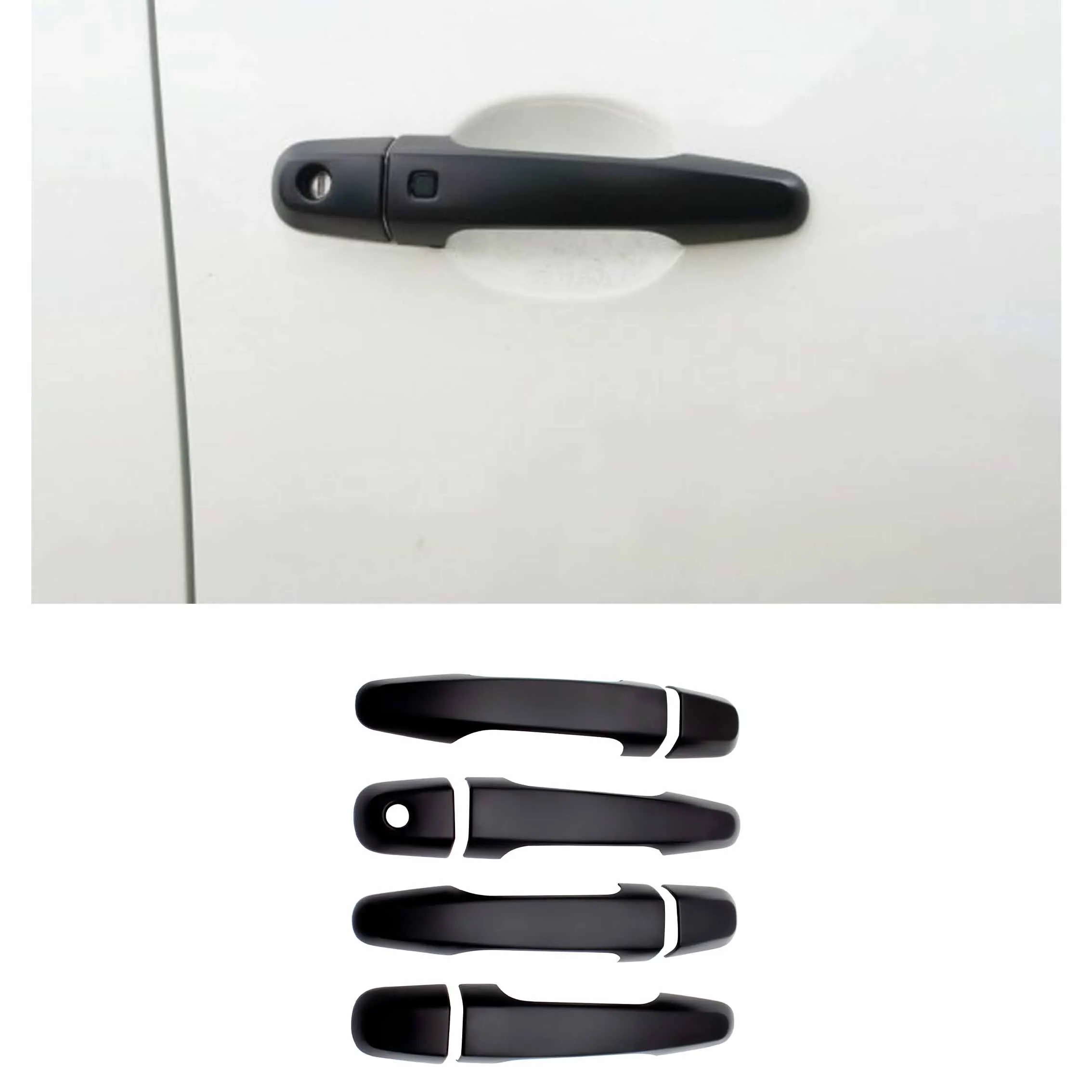 Black Door Handle Cover Protector Kit For mitsubishi pajero sport triton 2015-2019 Auto Car Accessories