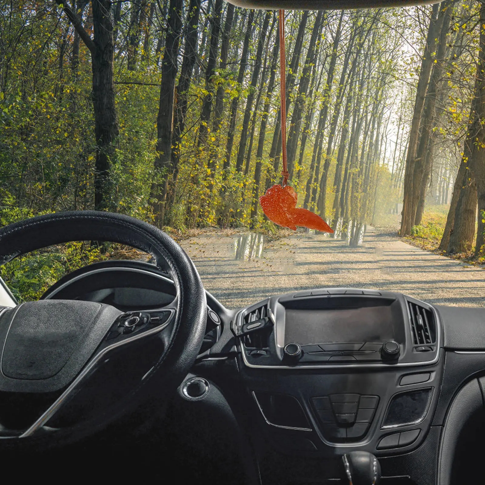 2Pcs Roasted Chicken Design Car Hanging Pendant Firm Resin Material Easy Install Rearview Mirror Ornament Car Interior Decor