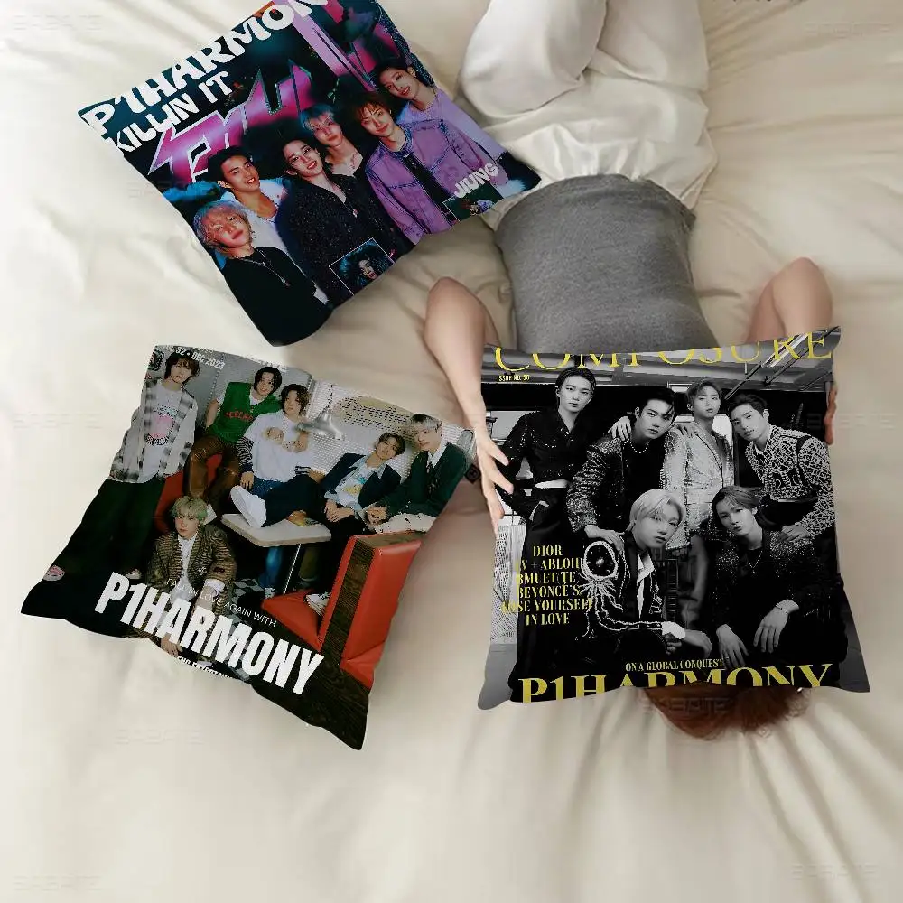 Custom P1Harmony KPOP Cushion Cover Pillowcase Upholstery Sofa Throw Pillow Home Decor Pillowcas