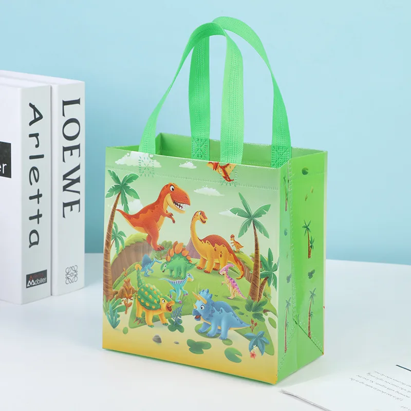 StoBag Dinosaur Cartoon Non Woven Bags Tote Bag Portable Takeaway Pouch Shopping Wholesale Wrapping Clothes Toy Shoes Book Gifts