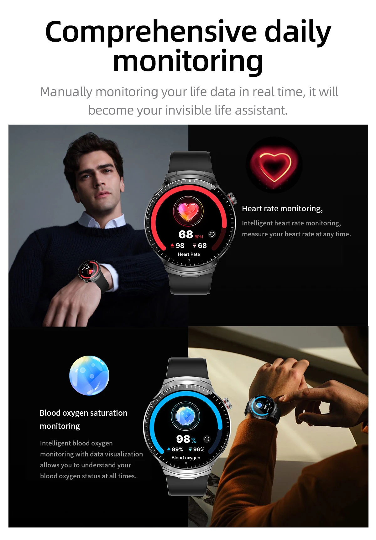 LIGE 2026 Neue TWS 2-in-1 Kopfhörer Smartwatch 1,85 Zoll Bluetooth-Anruf Herren Ohrhörer Smartwatch Herzfrequenz Gesundheitsmonitor Musik-Uhr – Detail 17