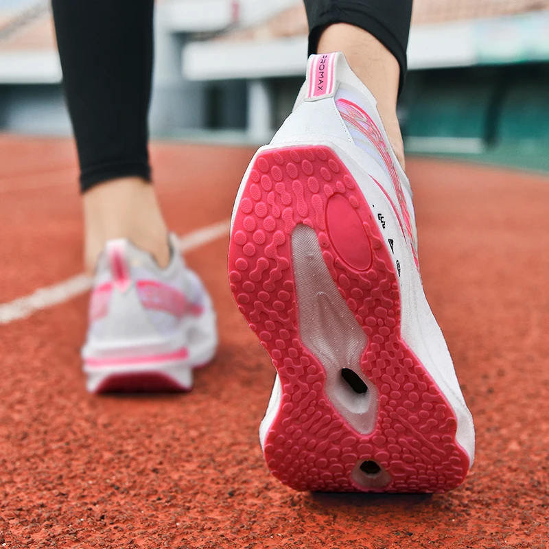 Couple Carbon Plate Running Shoes Ultra-Light Breathable Anti-Slip Sport Shoes Shock Absorption Wear Resistant Casual Sneakers view 2
