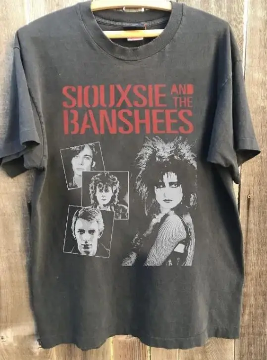 Camiseta Siouxsie and The Banshees, camiseta de la banda gótica de los años 90, ropa gótica, lindas camisetas retro de bandas, camiseta gráfica grunge, camiseta de música gótica