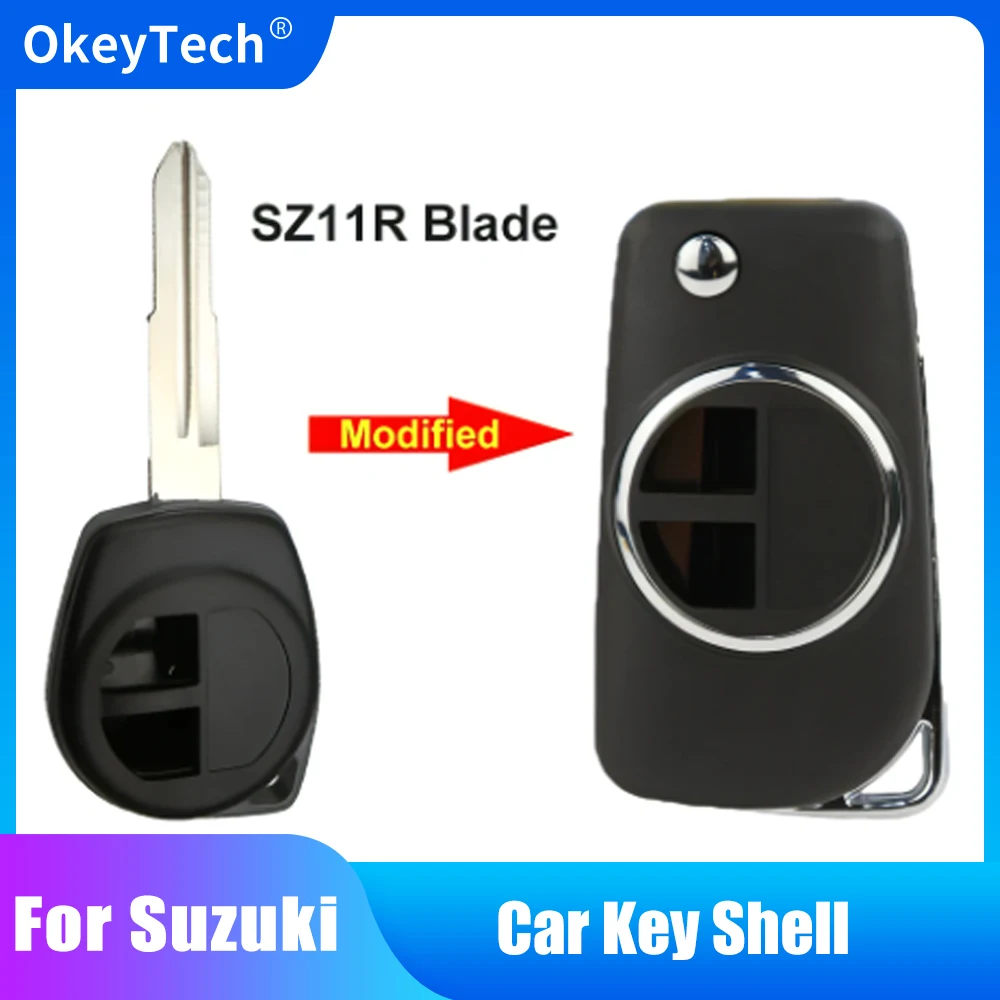 Modified For Suzuki Swift Grand Vitara Alto SX4 Flip Key Shell Remote Case Replacement Uncut HU133R/SZ11R Blade Auto Accessories