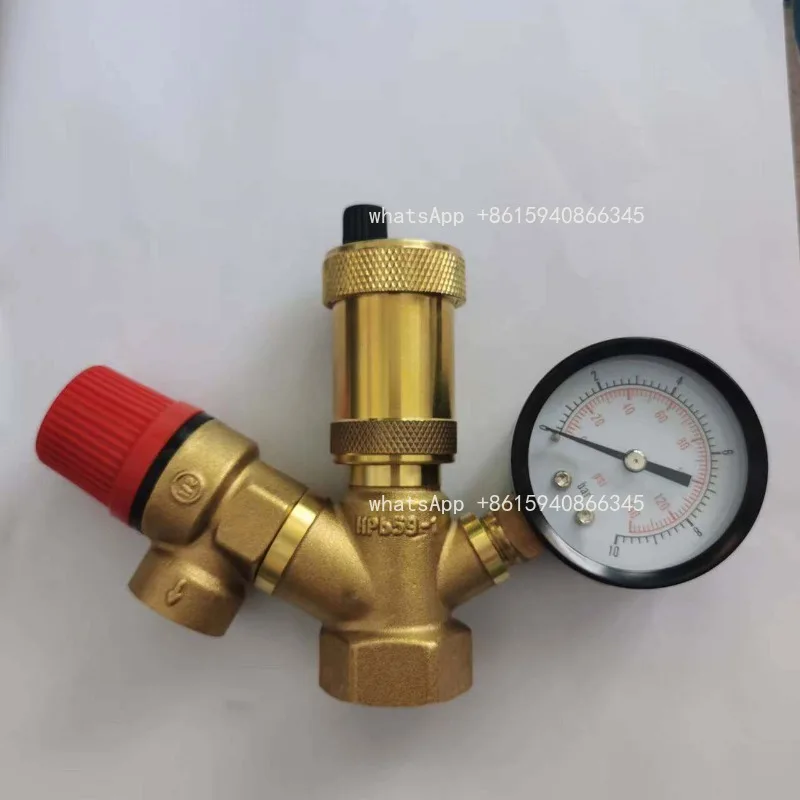 Brass Boiler Safety Assembly Water Tank Exhaust Pressure Relief Valve Air Energy Boiler Parts Pressure Relief Exhaust Valve