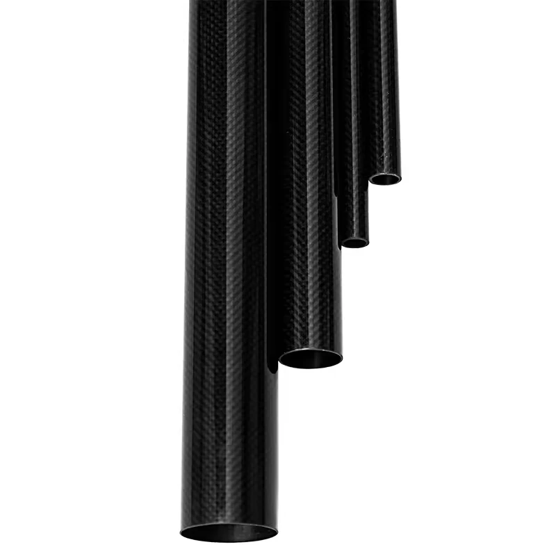6/8/10/12/15/20mm 3K Plain Twill Roll Wrapped Carbon Fiber Tube Lightweight High Strength Sports Pipe