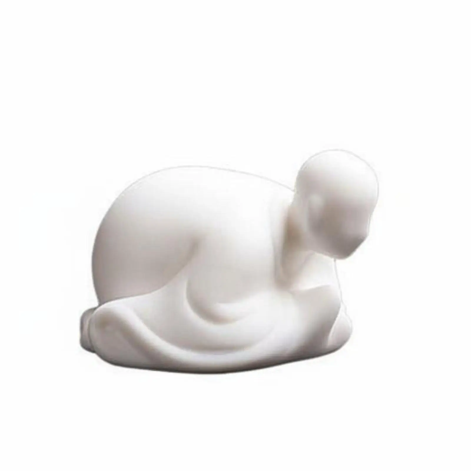 White Porcelain Monk Statue High-Temperature Fired White Porcelain Statue