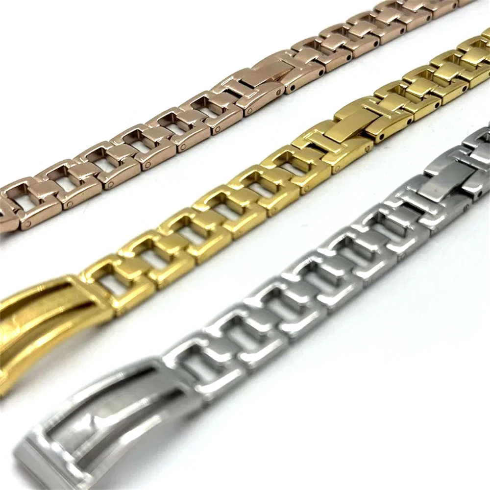 Lady Solid Stainless Steel Watch Band Watch Strap Women Wristband Bracelet 10 12 14mm Watch Accessories
