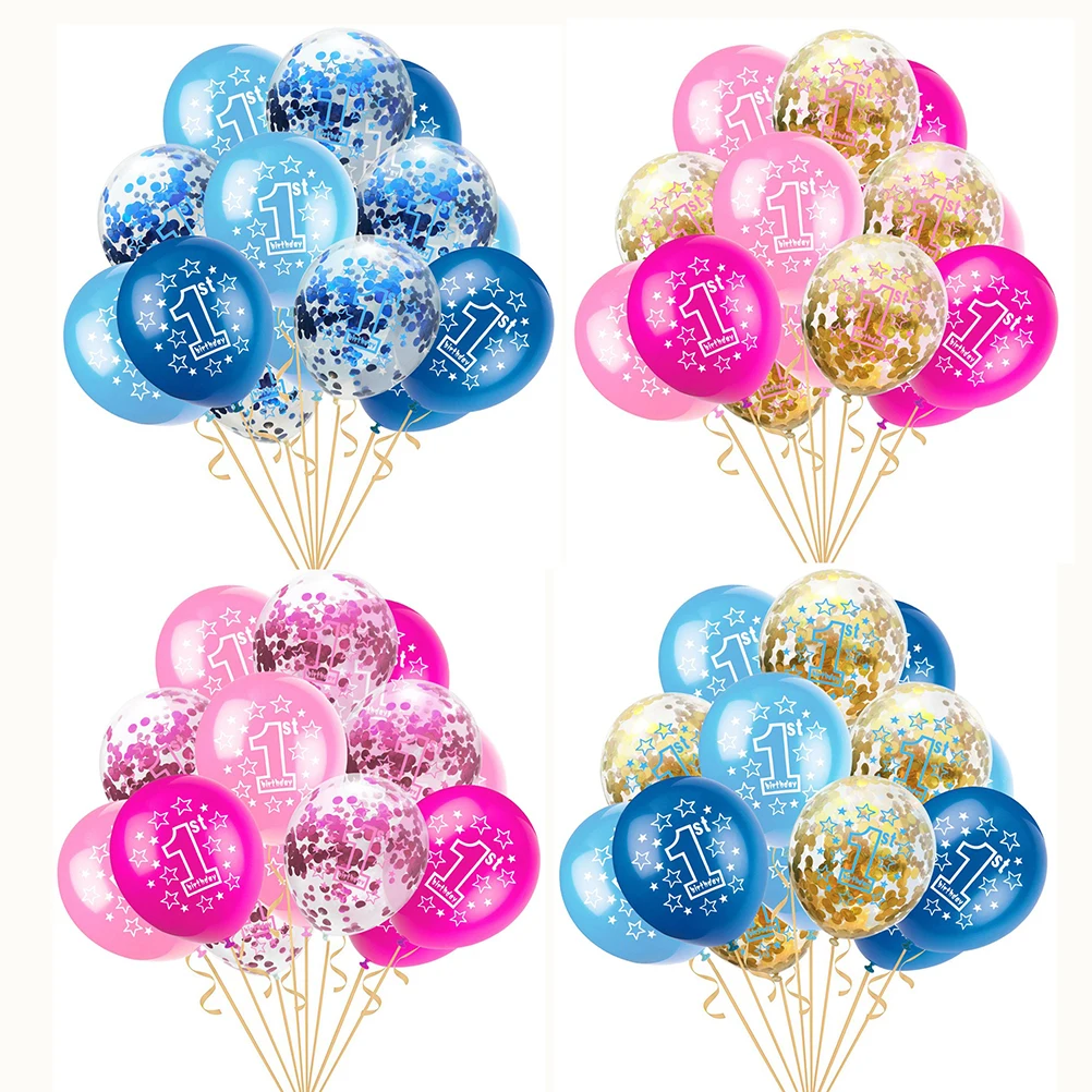 

15 Pcs Balloon Set Birthday Party Decorative Balloons Cute Pink Baby Shower New Year Photo Props Safe Premium Material