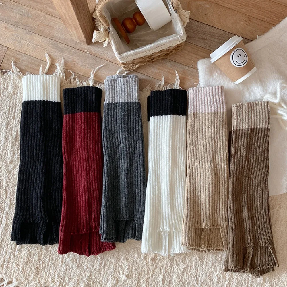 

Sweet Knitted Crochet Heap Socks Windproof Cold Proof Leg Warmers Breathable Long Socks Autumn Winter