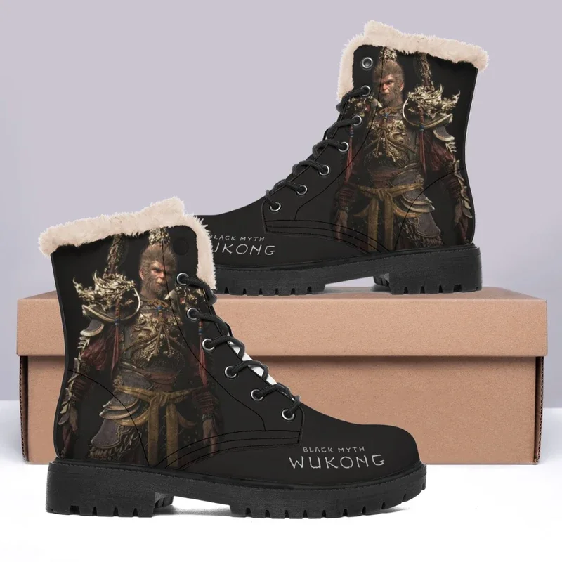 Dropshipping Print On Demand Mannen Vrouwen Custom Print POD Winterlaarzen Zwarte Mythe Wukong Game Design Gratis verzending