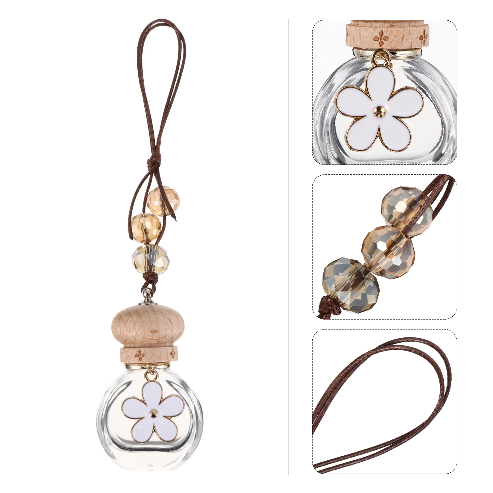 

1Pcs Car Hanging Perfume Bottle Pendant 6ml Glass Pendant Air Freshener Car Interior Decoration Rearview Mirror Ornament