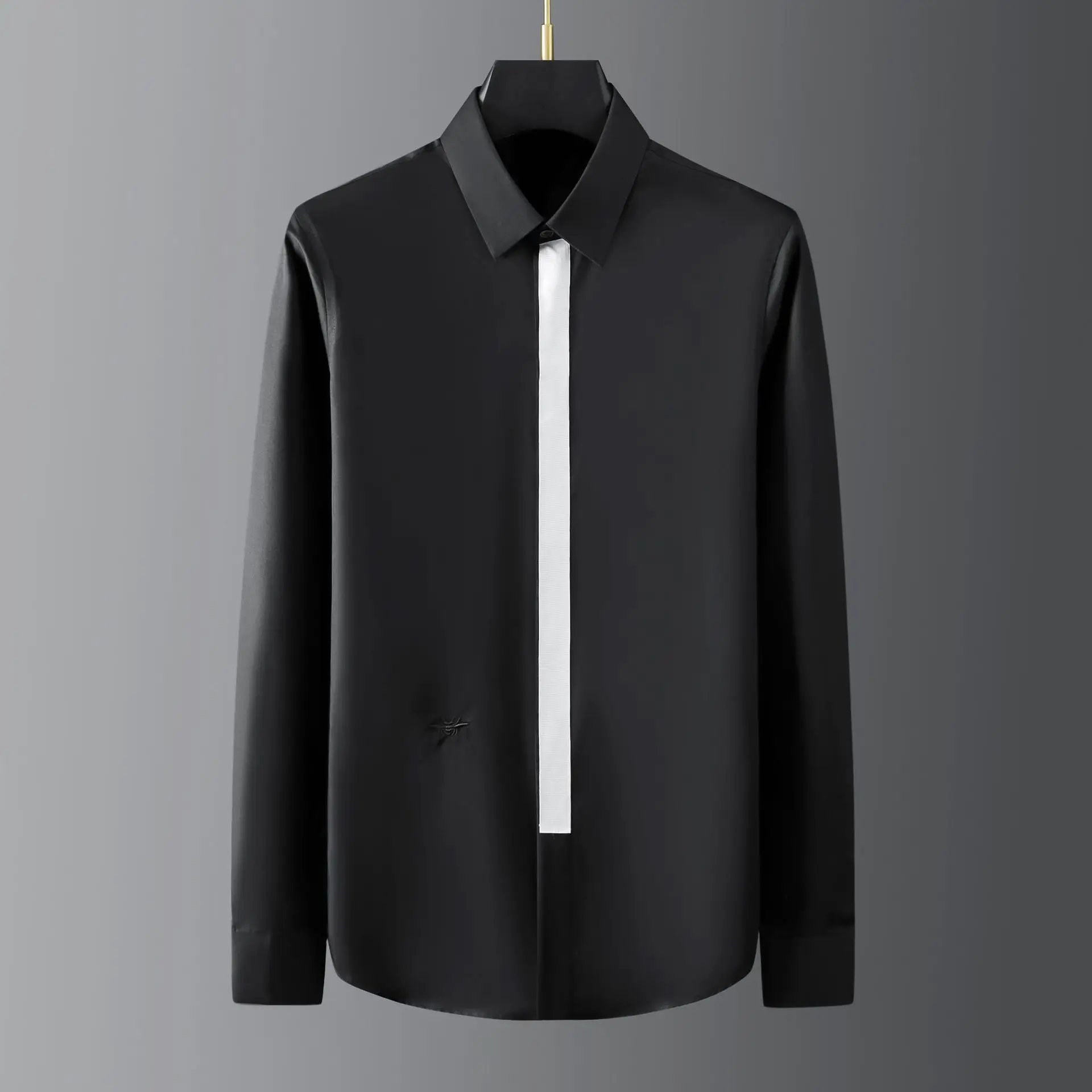 New Webbing Versatile Pure Cotton Non-ironing Long-sleeved Casual Men's Bottoming Shirt Men's