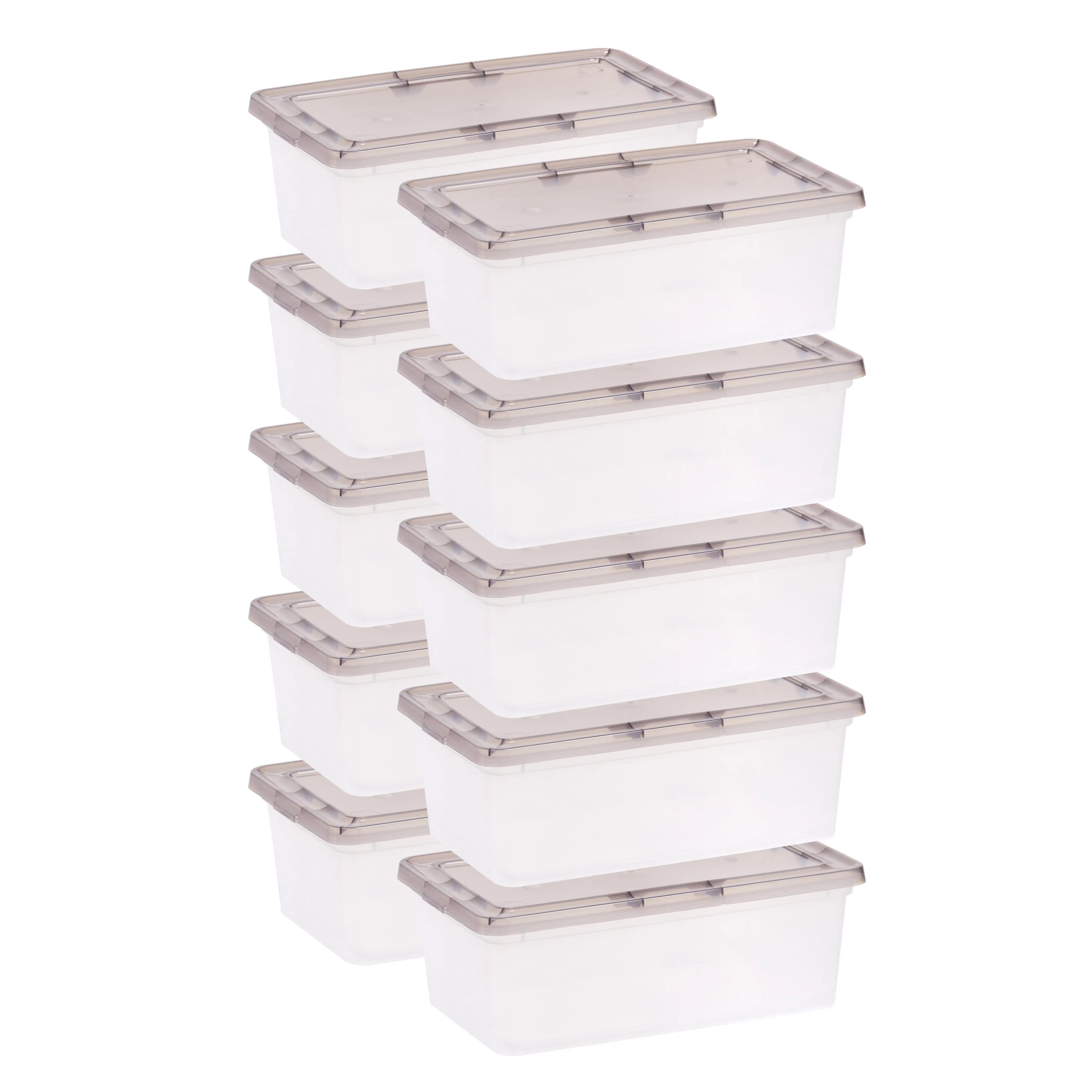 

USA 6 Qt. Plastic Storage Bins with Lids, Clear, Stackable Totes, Containers