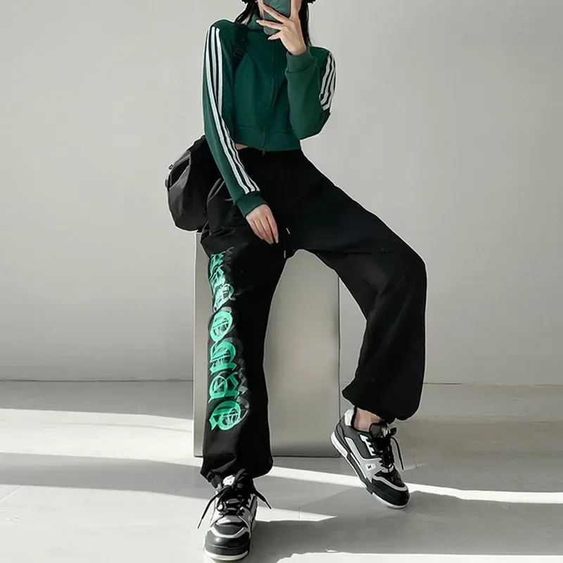 American Vintage Hiphop High Street Sports Women's Pants Korean Style Harajuku Baggy Casual Trousers Sweatpants Y2k Streetwear