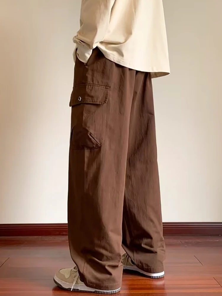 

Мужские японские брюки-карго в стиле ретро, американские свободные брюки прямого кроя | Модный стиль широких ног