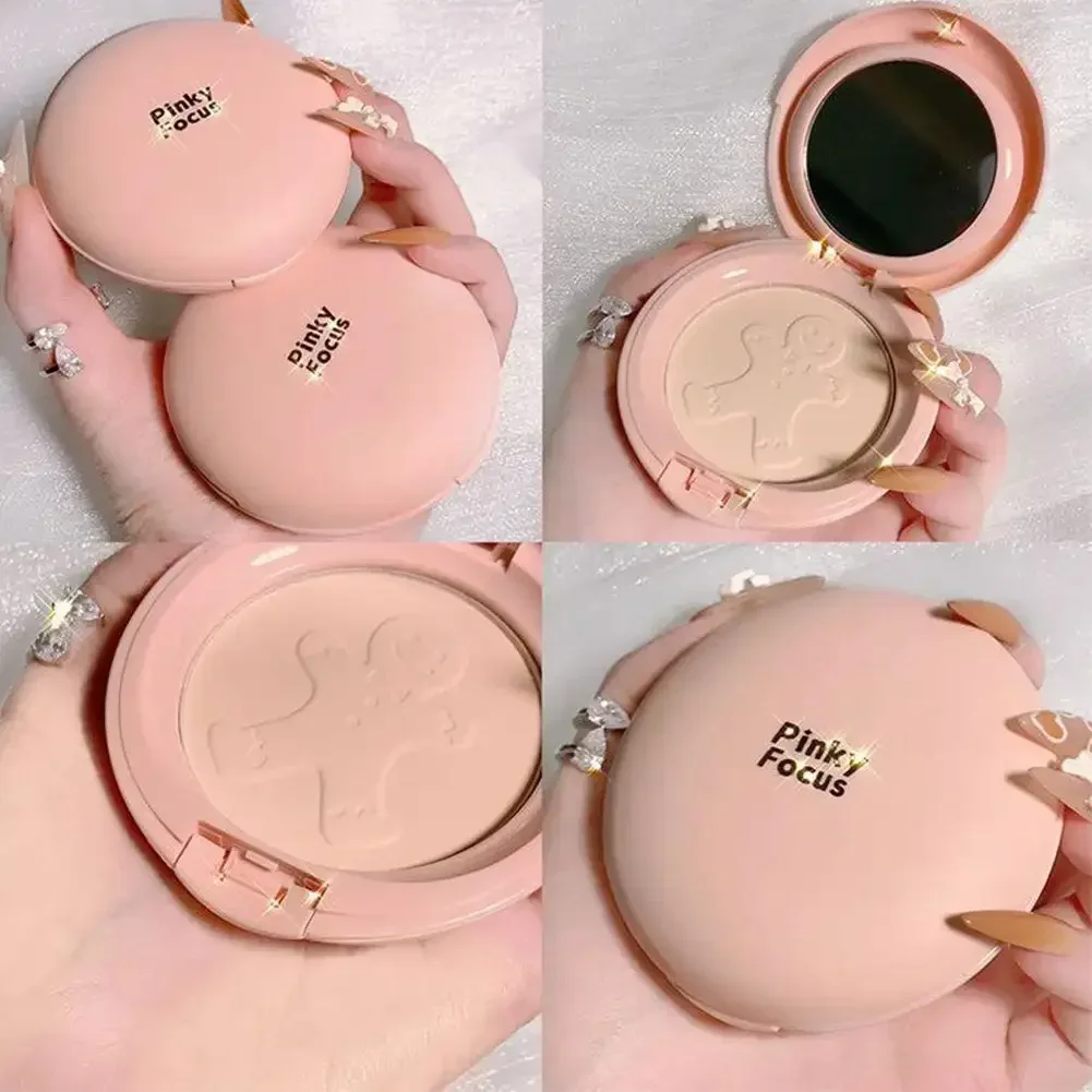 Setting Powder Oil Control Makeup Setting Brightening Skin Tone Setting Powder With Mirror Compact Portable Makeup Powder