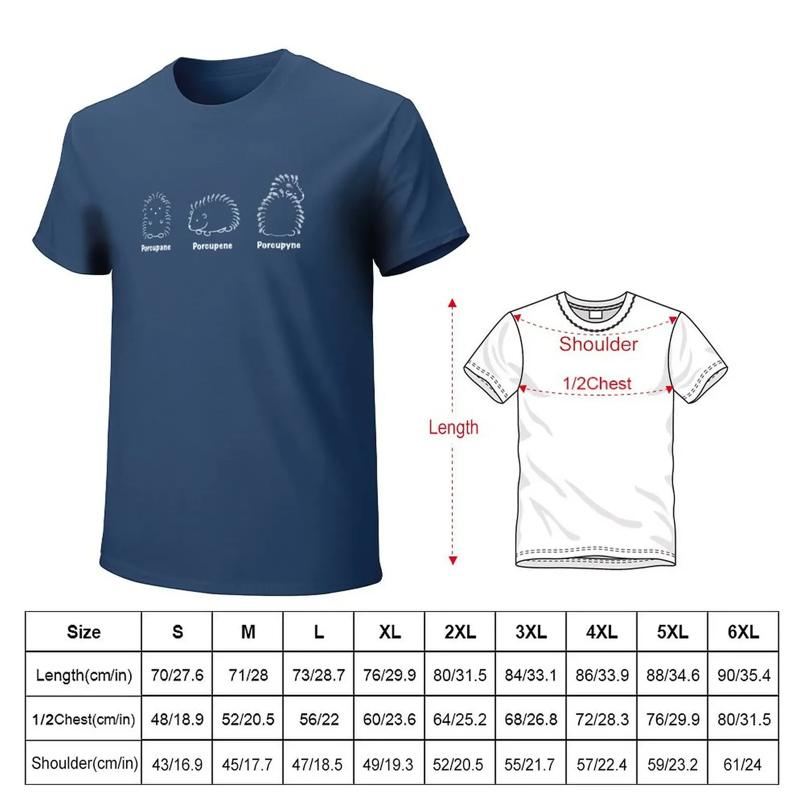 Elimination Reactions of Porcupines T-Shirt tees quick-drying hippie clothes T-shirts for men cotton