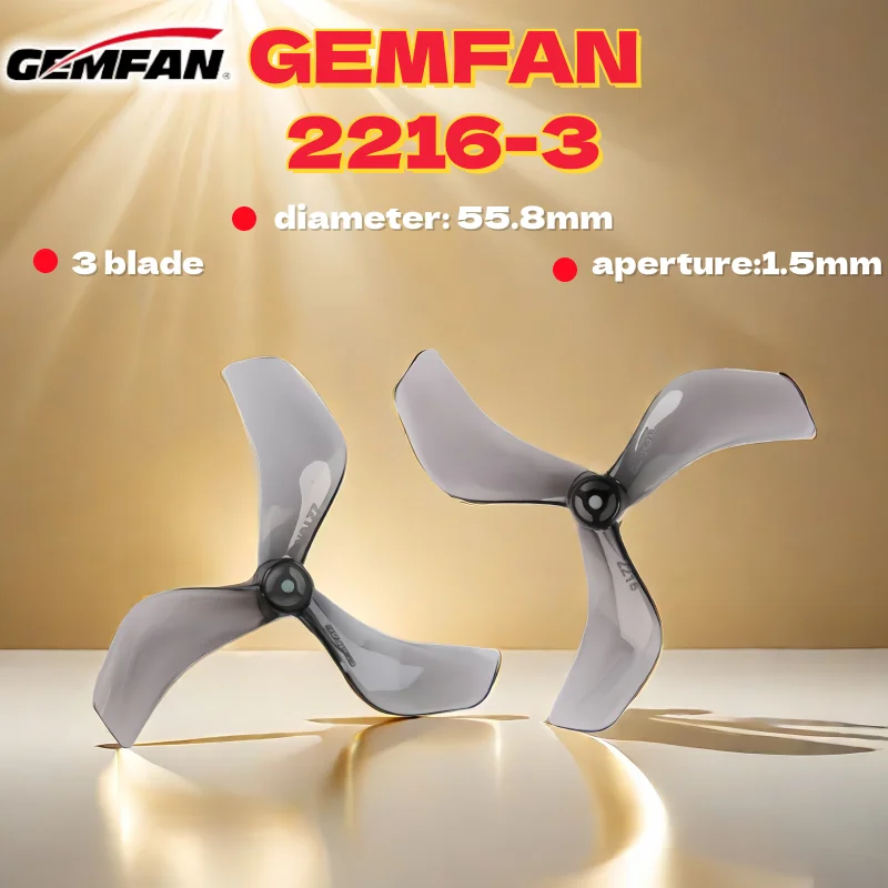 Gemfan 4pairs GEMFAN2216-3 propeller 2218 upgrade 2.2 inch DJI O3 O4 Betafpv pavo20pro three-blades1.5mm aperture