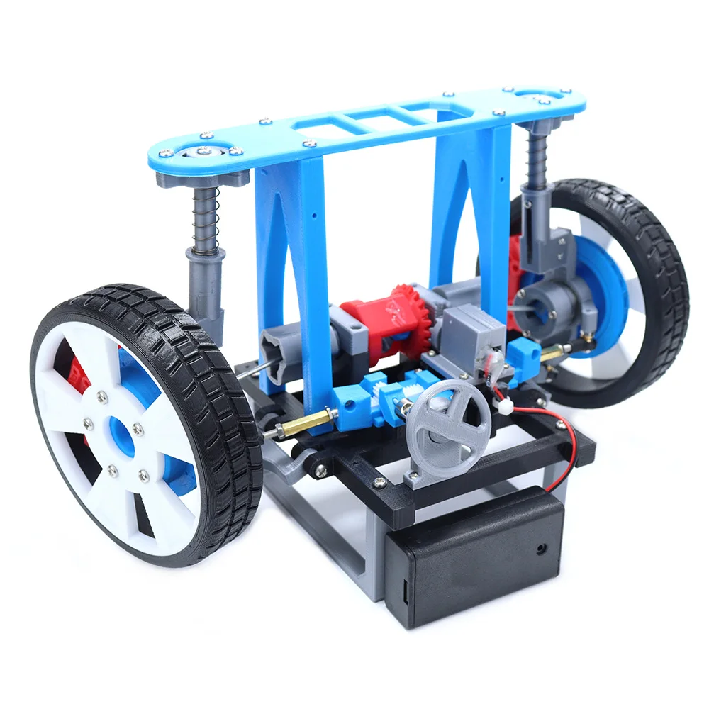 MacPherson independent suspension system model 3D printed Car steering wheel differential mechanism shock absorber simulation