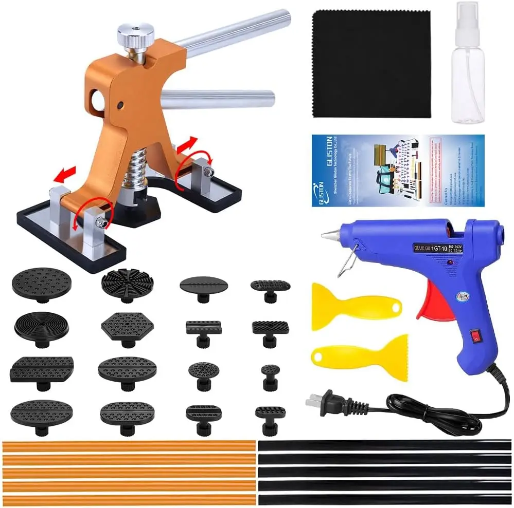 

Регулируемый набор для ремонта без покраски вмятин с золотым подъемником, клеевым пистолетом мощностью 100 Вт, вкладками для повреждения автомобильного града, дверных вмятин