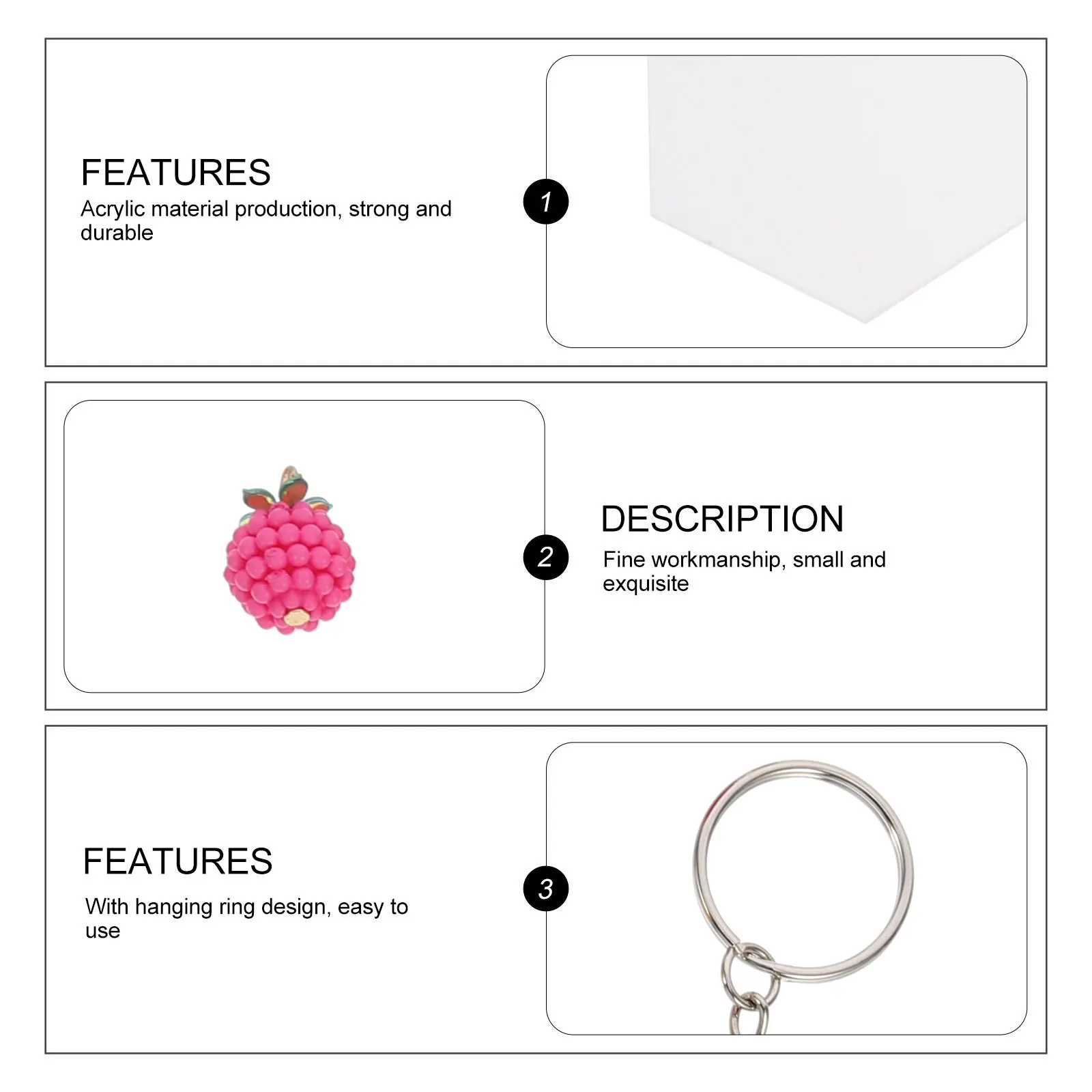 

1Set Acrylic Keychain DIY Kit Portable Keyring Decoration Kit for DIY Keychain Making Handmade Accessories Acrylic Sheet Keyring