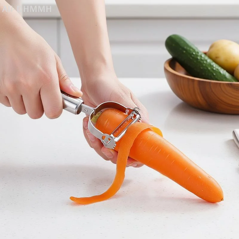 ZLinKJ 6Pcs Smooth Edge Stainless Steel Kitchen Tool Set Safe Fruit Peeler Fish Scale Scraper for Home Family Everyday Cooking