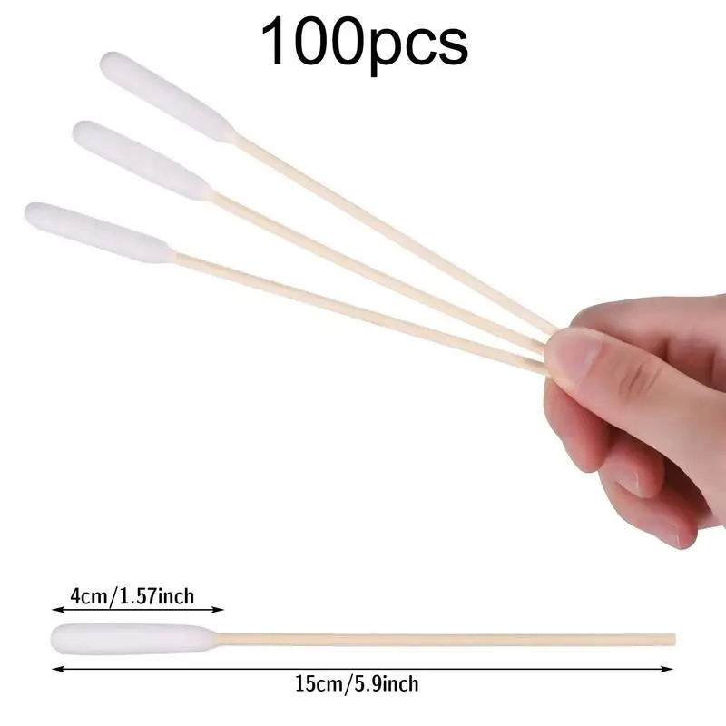 100 Pcs Dog Cotton Buds Pet Dog Ear Cleaner Cotton Buds Ear Cleaner Big Cotton Swab Sticks Cotton Buds For Pets With Wood Handle images - 6